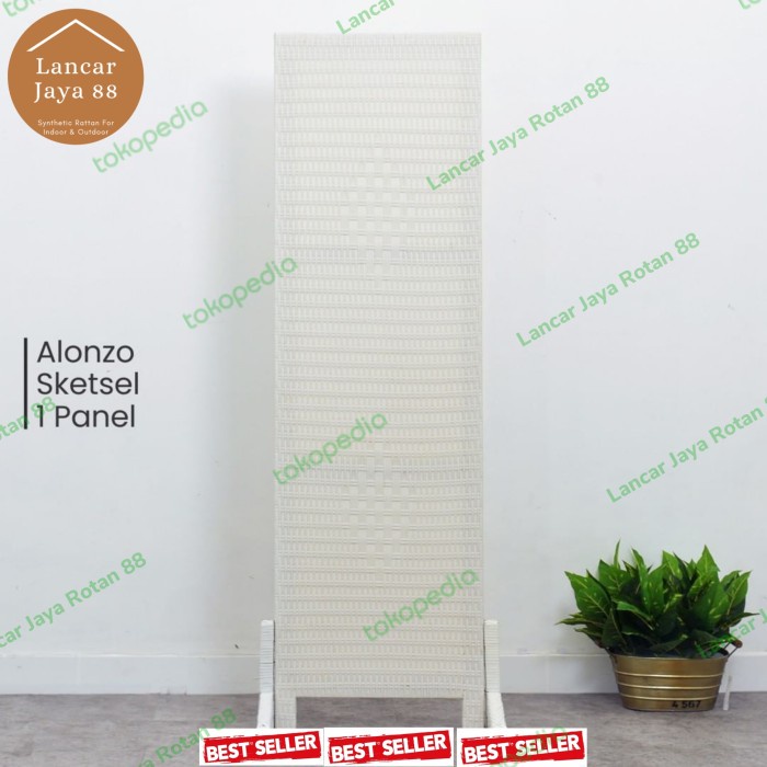 PREMIUM Sekat Ruangan Rotan Sintetis 1 Pintu / Partisi Ruangan