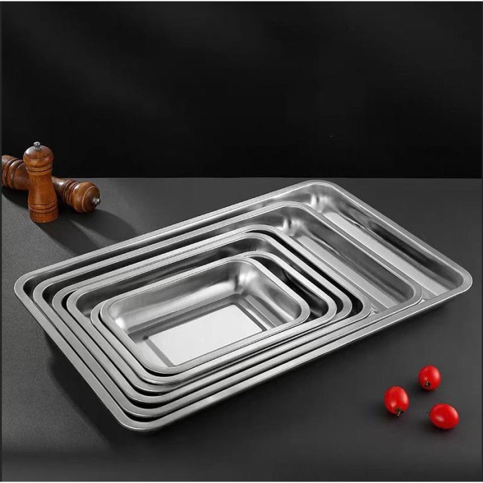 PREMIUM Baki Kotak Stainless Super Dalam/NAMPAN BAKI STAINLESS