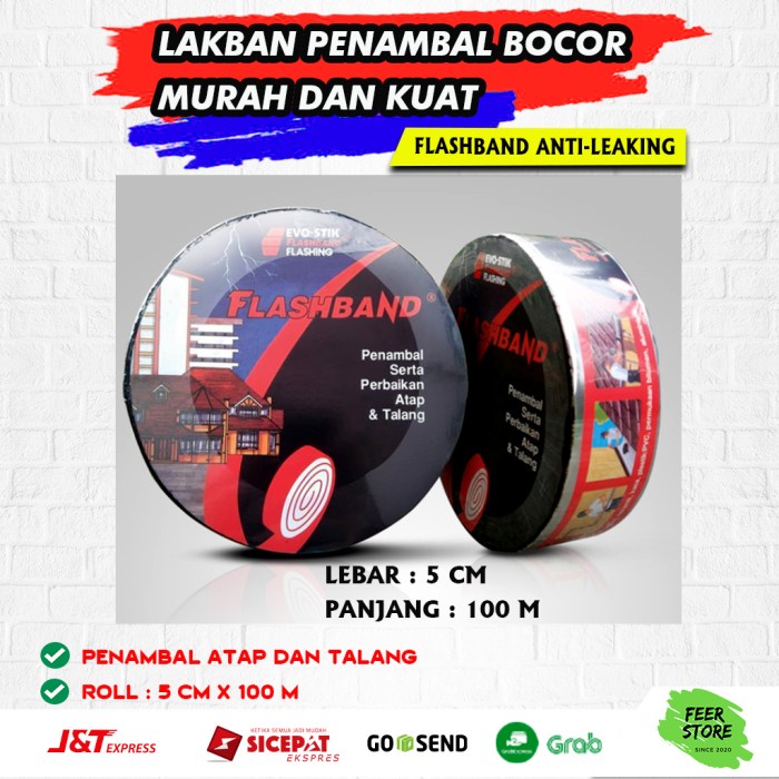Lakban Penambal Bocor Atap/ Asbes/ Talang Seng Flashband Anti - Leak