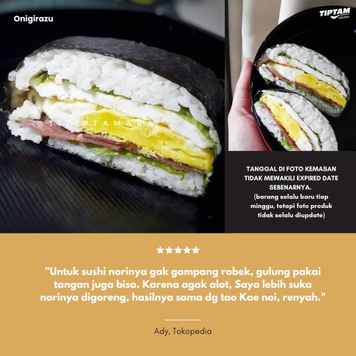 

ISI 50 NORI SUSHI HALAL MUI/rumput laut panggang TOKINORI