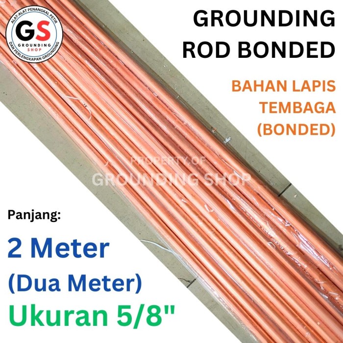 Rod Copper Bonded 5/8 x 2 Meter / Stik Grounding Rod Copper Bonded