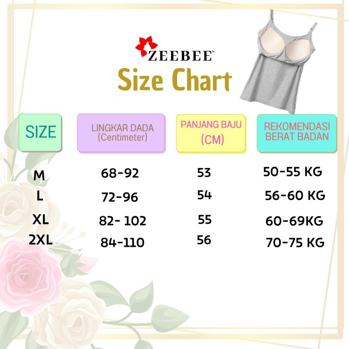 KAOS DALAM TANK TOP BRA CUP POLOS ZIBILOVA