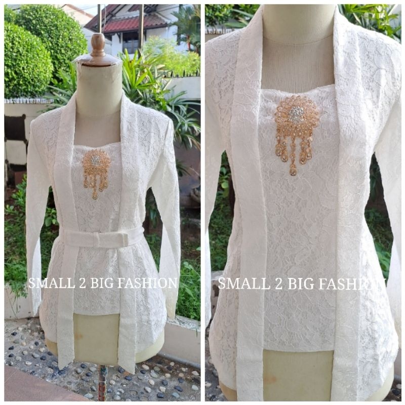 FLASH SALE KEBAYA KUTUBARU PUTIH HITAM / KEBAYA BROKAT PUTIH HITAM / KEBAYA KUTU BARU BROKAT /