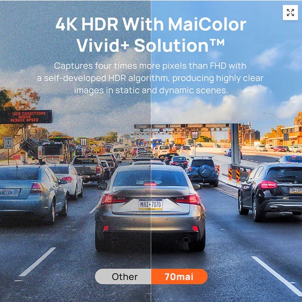 Paling Baik 70Mai Dash Cam Pro Plus A810 Ai 4K Car Dvr Mobil Gps Kamera Camera