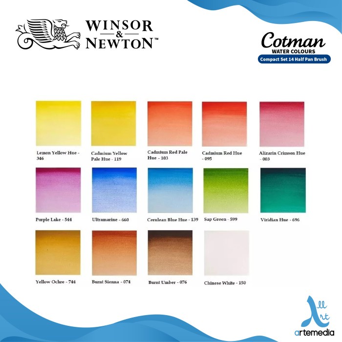 

TERLARIS Cat Air Winsor & Newton Cotman Watercolor 14 Half Pan Compact Box