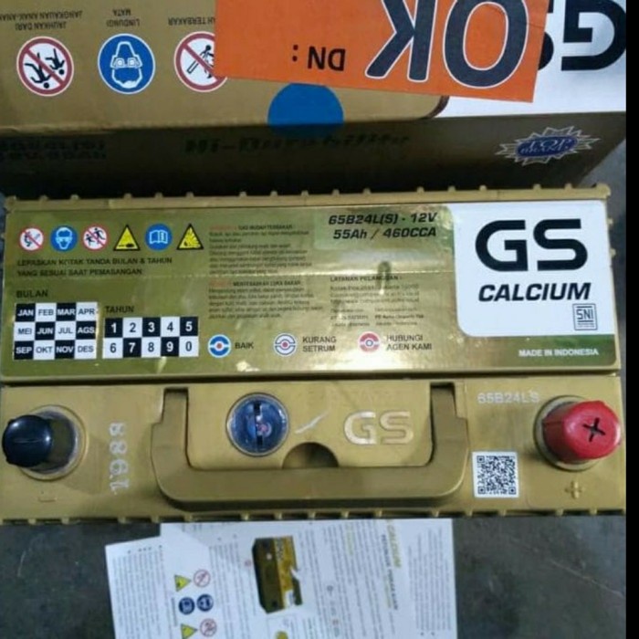 Gercep Aki Gs Calcium Honda Crv 65B24Ls / Ns60Ls 12V-55 Ah Garansi 6 Bulan