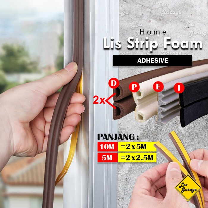 Promo Door Seal Strip Karet Busa Peredam Suara Penutup Celah Pintu Jendela