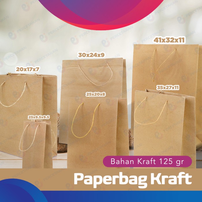 paper bag tali polos coklat paperbag murah Tas Kertas tali *
