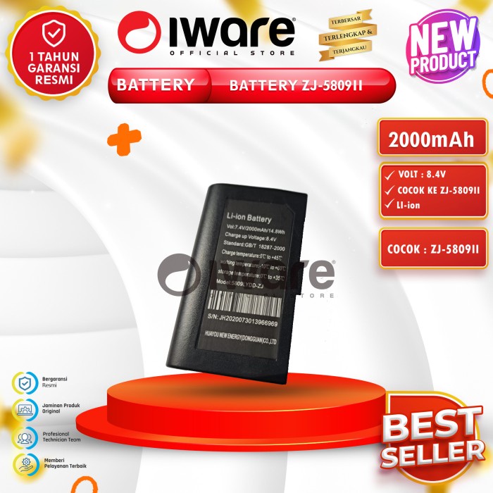 Battery Printer Mobile Kasir Bluetooth Zjiang Zj 5809 5809Ii 2000Mah