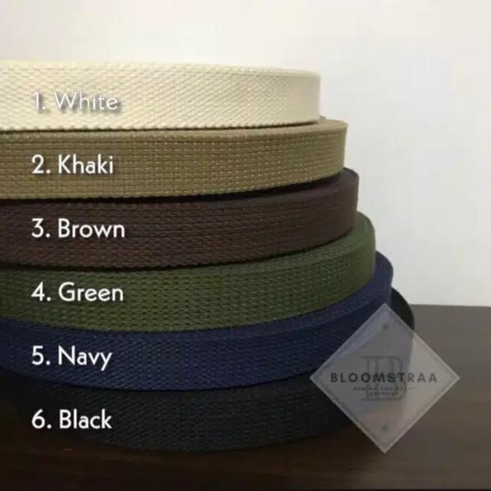 Roll Webbing katun 25 mm 2,5 cm cotton webbing 25mm 2,5cm tali tas