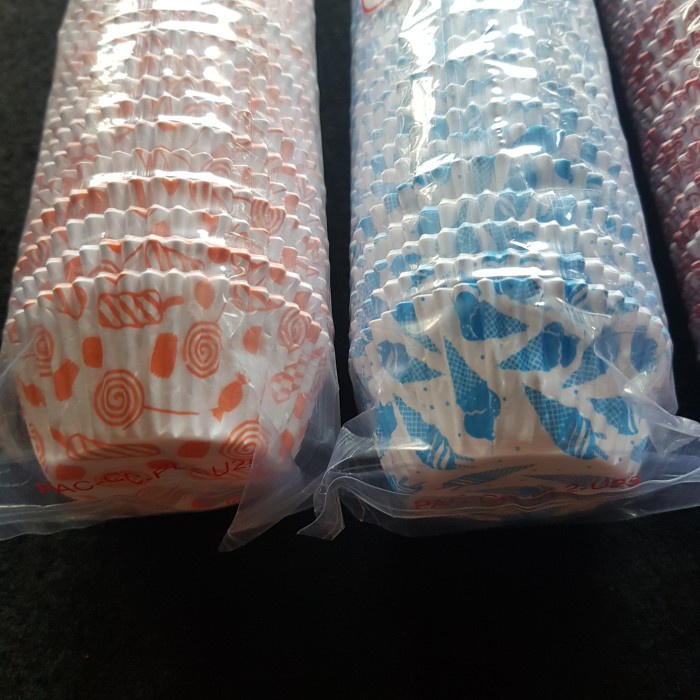 Sale Terbatas 1000Pcs Cake Case 9.5Cm Motif Warna / Kertas Cup Cake / Kertas Mochi / Kertas Tatakan