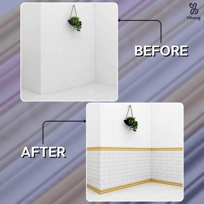 TERUJI [YIHENG] - WALL BORDER LIST FOAM 3D WALLPAPER Tebal 6mm Panjang 2,3 Meter List Dinding Border