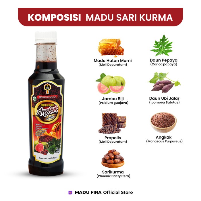 

Sari Kurma Madu Angkak - Atasi Demam Berdarah & Tingkatkan Trombosit