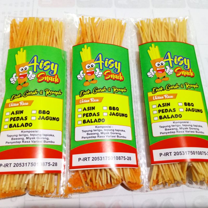 

A Paket Mie Lidi Isi 20 Pcs 30Gram Termurah Aisy Snack
