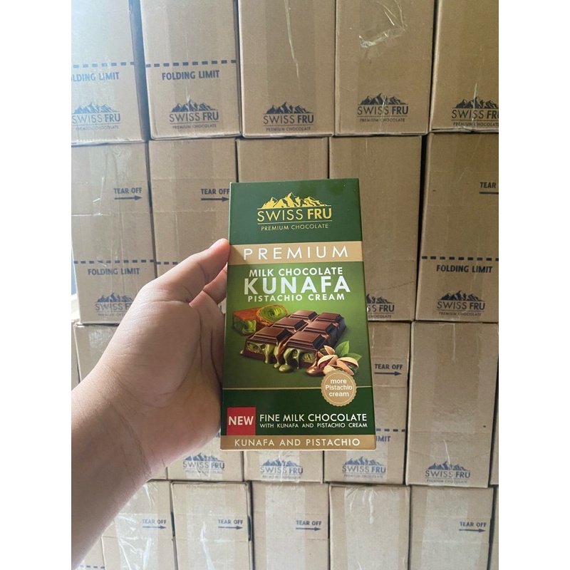 

A (Promo) Ready Coklat Dubai Swiss Fru Kunafa Pistachio Dijamin Gak Meleleh