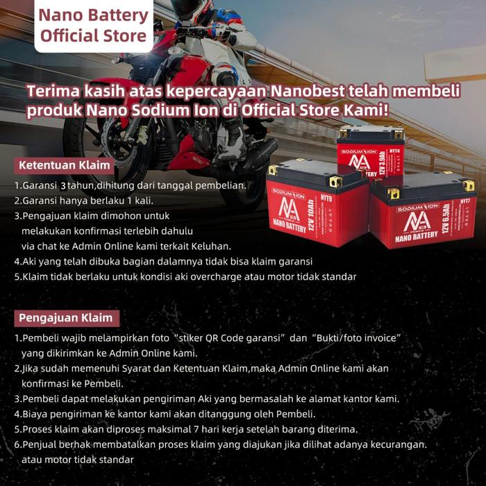 Diskon Nano Battery Aki Mobil Sodium Ion Aki Mobil Sodium Ion Na-1240S(45) 12V 40 Ah Aki Kering