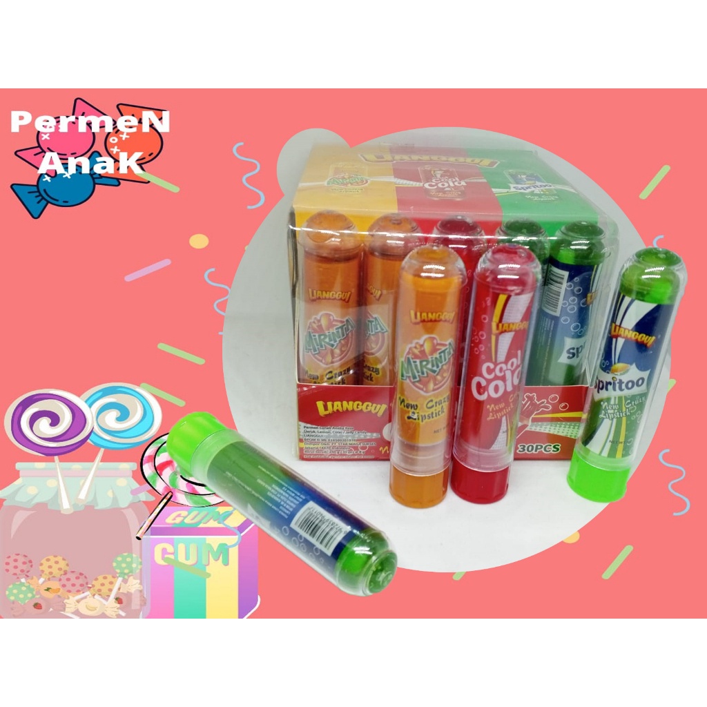 

A Candy Stick Jelly Permen Lipstik 8Gr 1 Pack - 30