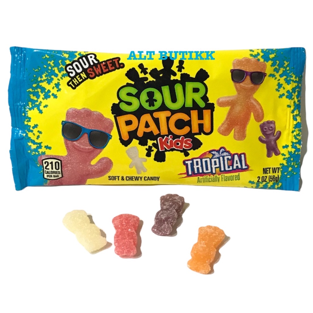 

A Sour Patch Kids 2 Oz Original Tropical Soft And Chewy Candy 56 Gram