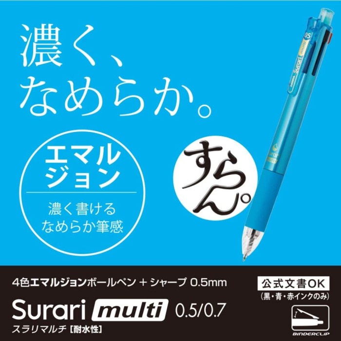 

Pen Zebra Surari Multi 0.7 4 Color Emulsion Ballpoint + Mechanical Pencil