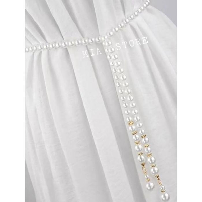 Ikat Pinggang Belt Mutiara Sabuk Mutiara Ikat Pinggang Mutiara Asesoris Wanita Fashion Wanita