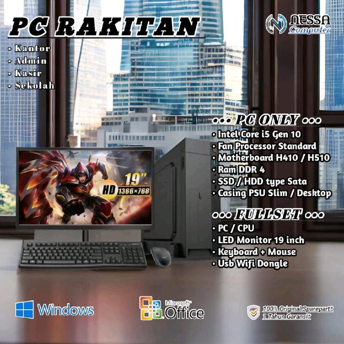 Komputer / PC Rakitan Intel Core i5 10400 /f Gen 10 - PC Slim / Desktop - Siap Pakai