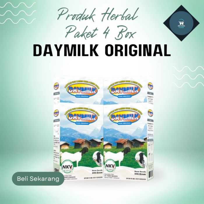 

(TopSeller) Paket 4 Kotak Susu Kambing Daymilk Original Bisa 800gr Bandung