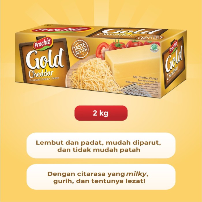 

(TopSeller) Keju PROCHIZ GOLD Kemasan Repack 1 KG