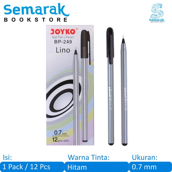 

Joyko Bp-249 Lino Ball Pen Tip 0.7 - Hitam [1 Pack / 12 Pcs]