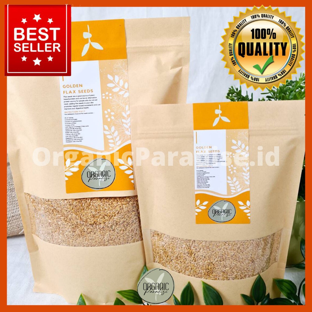 

A Organic Paradise Golden Flaxseed 250 Gram / Biji Rami Golden 250 Gram Natural Non Gmo