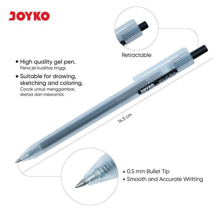 

Color Gel Pen Pulpen Pena Jel Warna Joyko Gpc-411 0.5 Mm