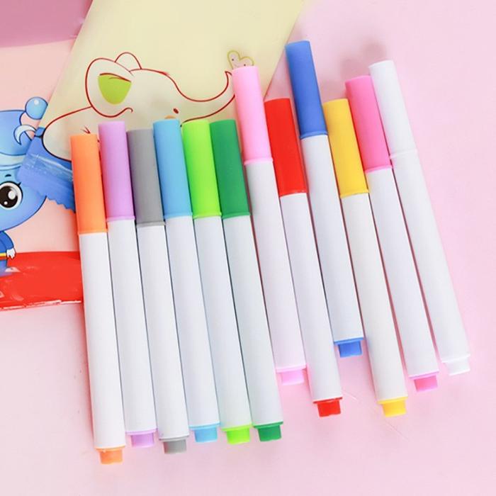 12Pcs Spidol Warna Warni Bisa Dihapus Non Permanen
