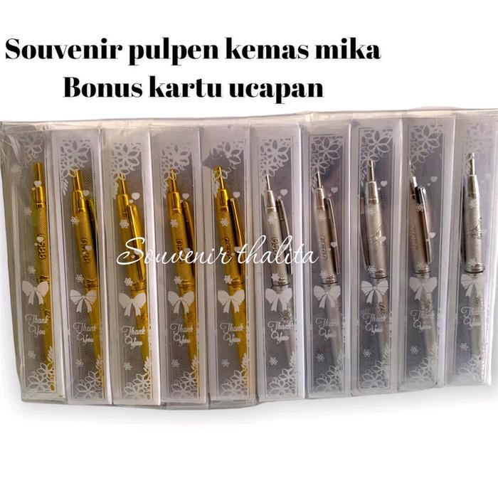 

Isi 100 Pcs Souvenir Pulpen Emas Perak Kemas Mika Souvenir Hadiah