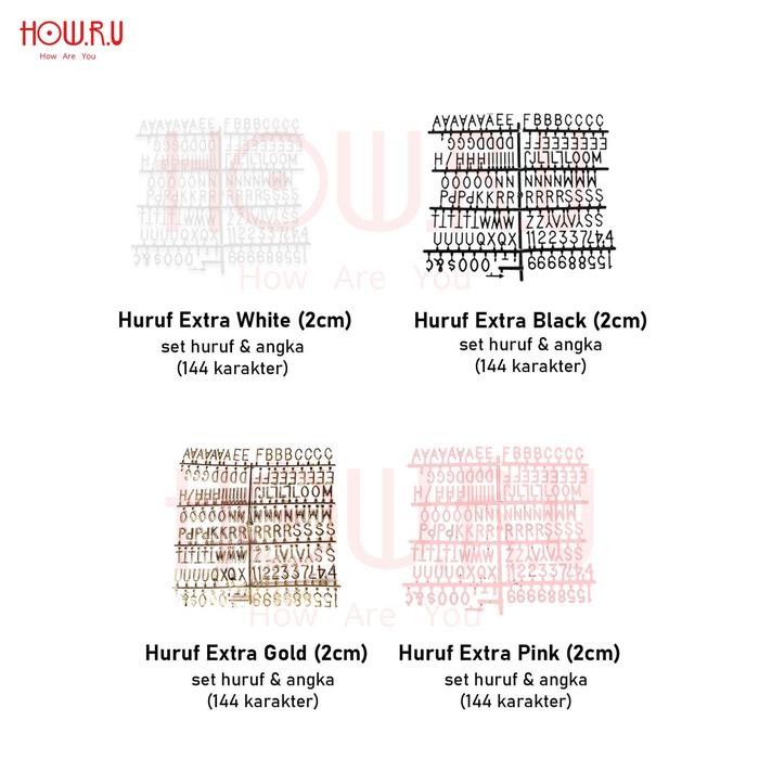 

How.R.U All Size - Huruf Tambahan Untuk Letter Board / Papan Nama Bayi / Menu Cafe / Properti Foto