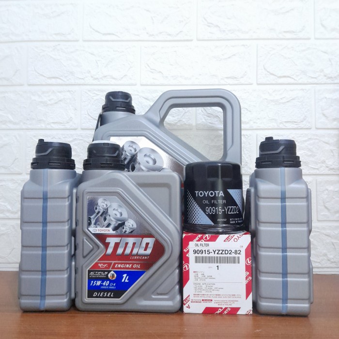 paket oli tmo diesel 15w-40+filter oli innova/fortuner/reborn/hilux