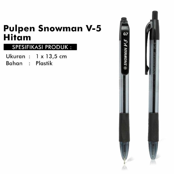 

( 1 Pack ) Tbmo Bolpen Snowman V5 Per Pack Isi 12 Pcs