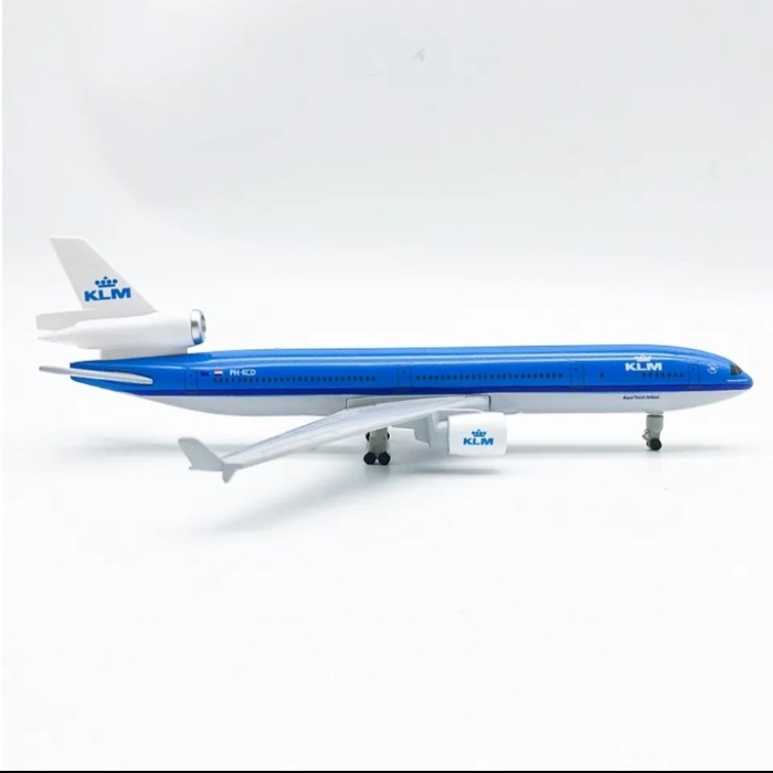 Miniatur Diecast Pesawat Md11 Klm 20 Cm Ada Roda