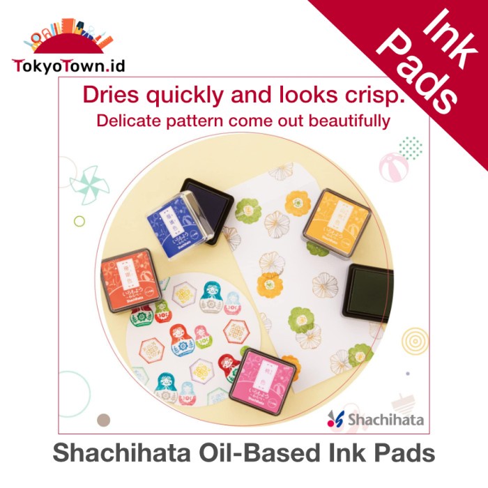 

pintar- Color Ink Pads for Stamps Shachihata Japanese Oil-Based Many Colors