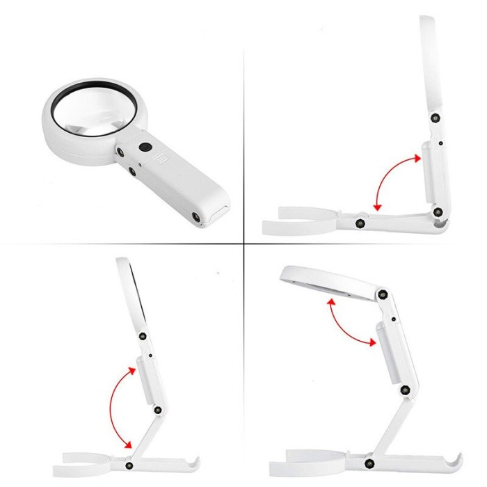 

pintar- Kaca Pembesar Foldable LED AB73 / Lup Lensa Magnifier Handheld Lipat