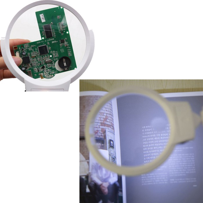 

pintar- Kaca Pembesar Meja LED Lipat 2X 6X 130mm AE76 / Lampu Lup Lensa