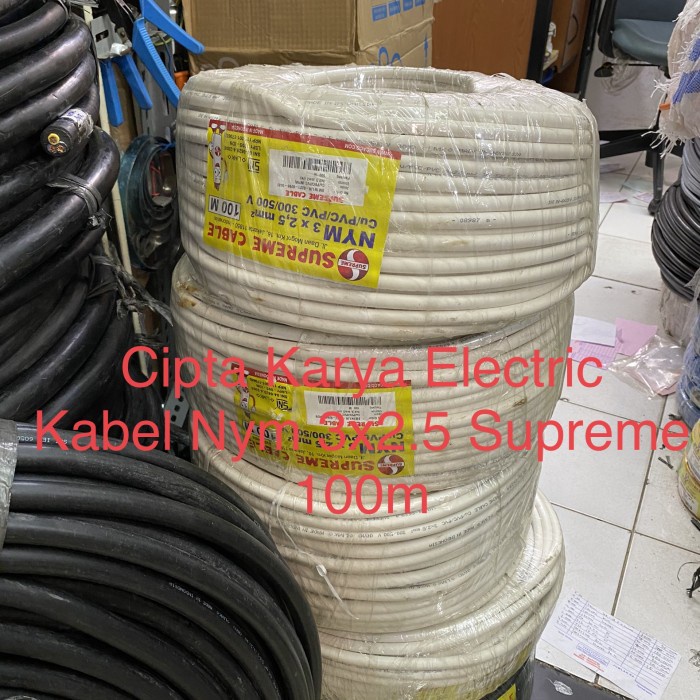 Kabel Supreme Nym 3x2.5 100m / Supreme Nym 3x2,5mm 100m Putih Engkel