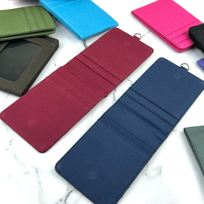 

pintar- ID card holder hanging wallet name tag kartu dan slot uang lanyard magnet