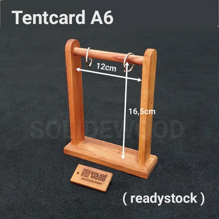 

pintar- Tentcard A6 tempat dudukan menu holder kayu nomer meja tent card