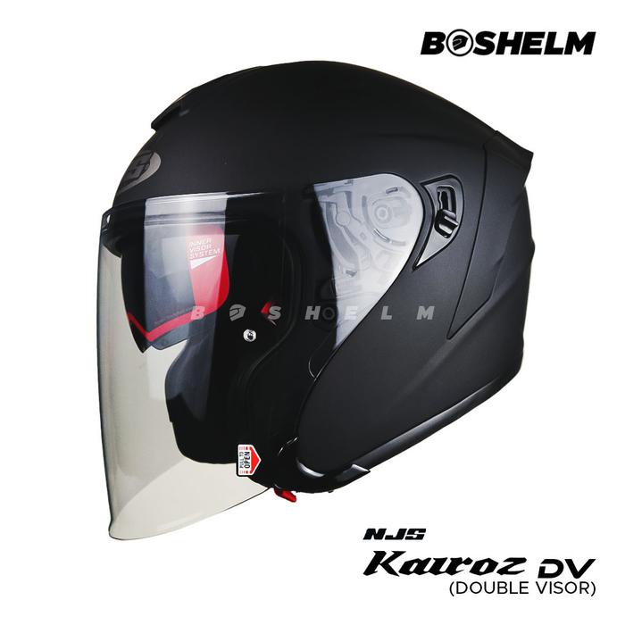 Helm Njs Kairoz Solid Double Visor Helm Half Face Sni