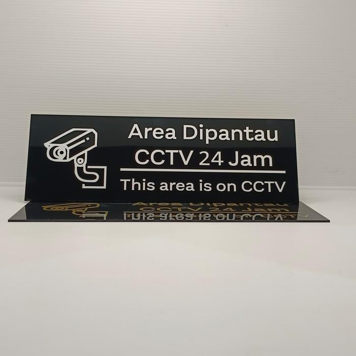 

pintar- Akrilik Diawasi CCTV 24 JAM TIPE 7 Acrylic Transparant Sticker Miror Anti Air Anti Pudar