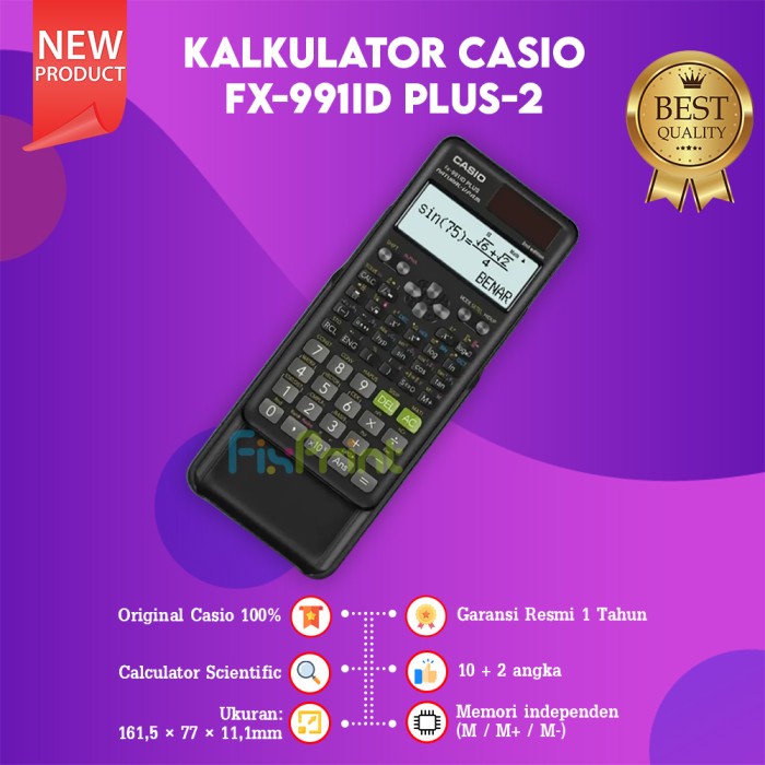 

pintar- Kalkulator Casio FX 991ID PLUS-2 Calculator Scientific Ilmiah Original