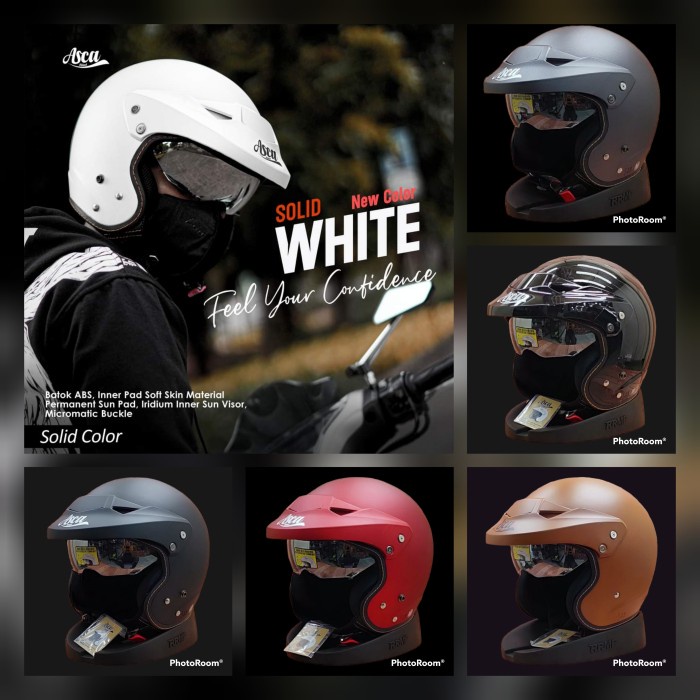 Helm Asca Retro Solid