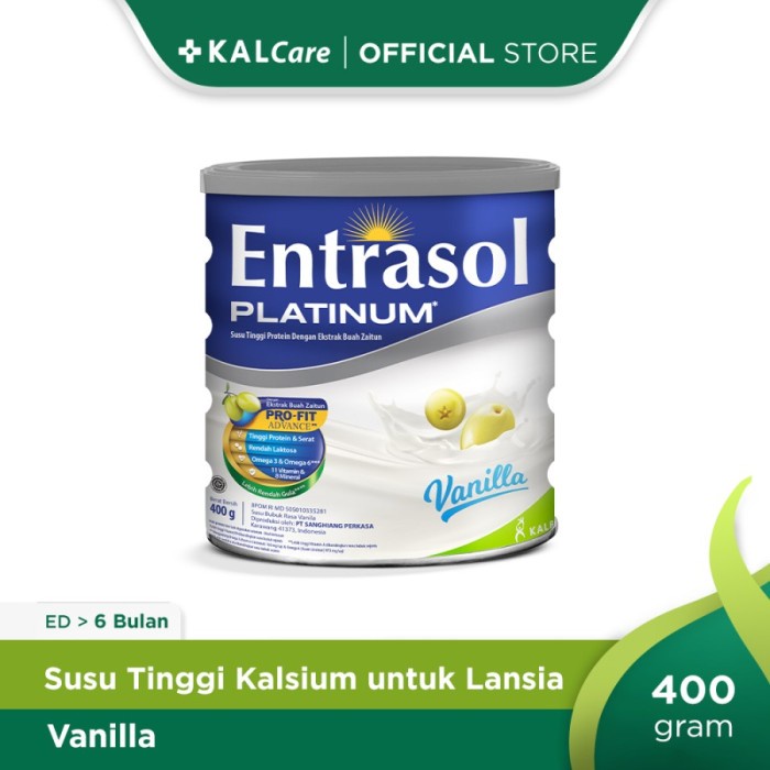 

BARANG TERLARIS Entrasol Senior Platinum Vanila 400 gr