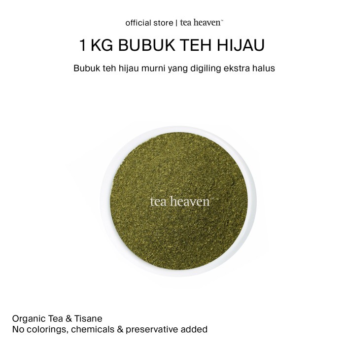 Teh Hijau Bubuk Organik Kiloan Green Tea Powder Maer