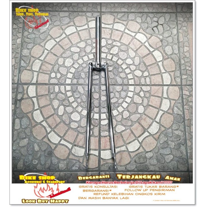 FORK - GARPU BESI 27 BALAP 25.4 WARNA CHROME Sepeda MTB BMX