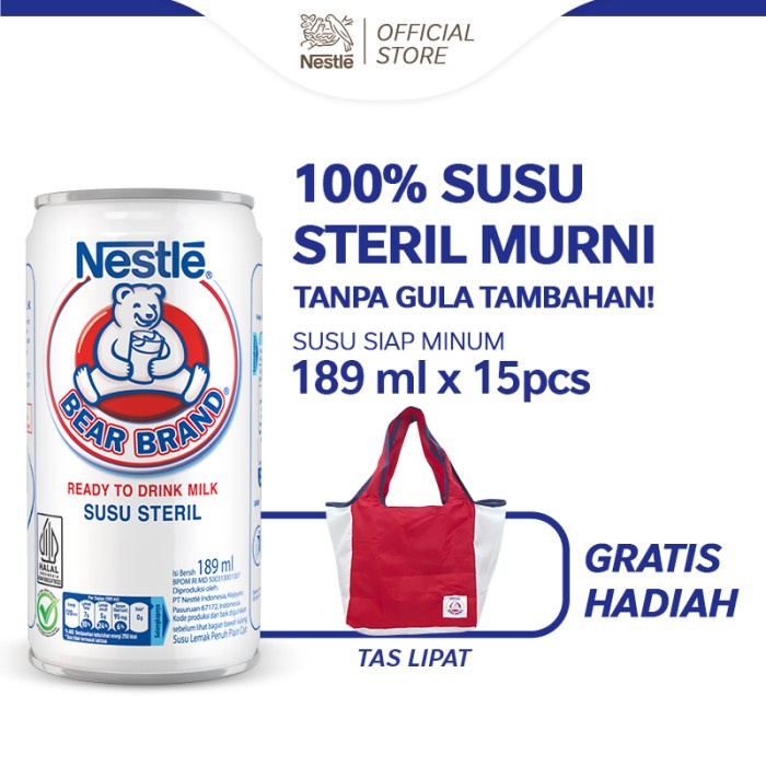 

Promo Bear Brand Susu Beruang Susu Steril 189Ml X 15Pcs Free Tas Belanja Lipat Ready